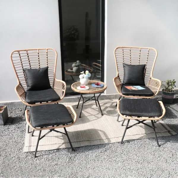 Kursi Teras Rotan Santai Hamner Cushion Hitam
