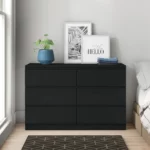 Lemari Kayu 6 Laci Minimalis Warna Hitam