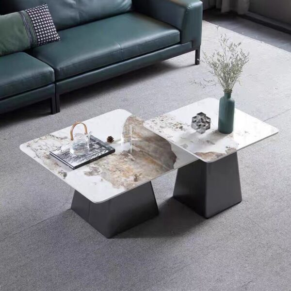 Coffee Table Persegi Top Marmer