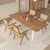 Meja Makan Minimalis Kayu Jati 4 Kursi Modern