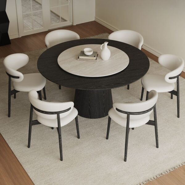 Set Meja Makan Bundar 6 Kursi Minimalis Modern