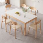 Set Meja Makan Kayu Jati Natural 6 Kursi