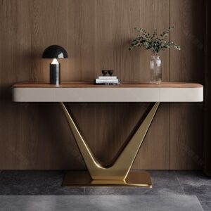 Meja Console Kaki Besi Gold Minimalis Modern