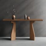 Meja Console Kayu Jati Warna Alami