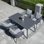 Set Meja Kursi Makan Outdoor Bahan Besi