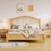 Tempat Tidur Minimalis Modern Kayu Jati Dengan Rotan