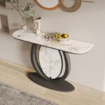 Console Table Mewah Top Marmer Rangka Besi