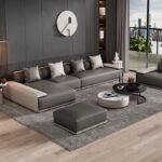 Sofa Sudut Minimalis Modern Kulit Sintetis Mewah