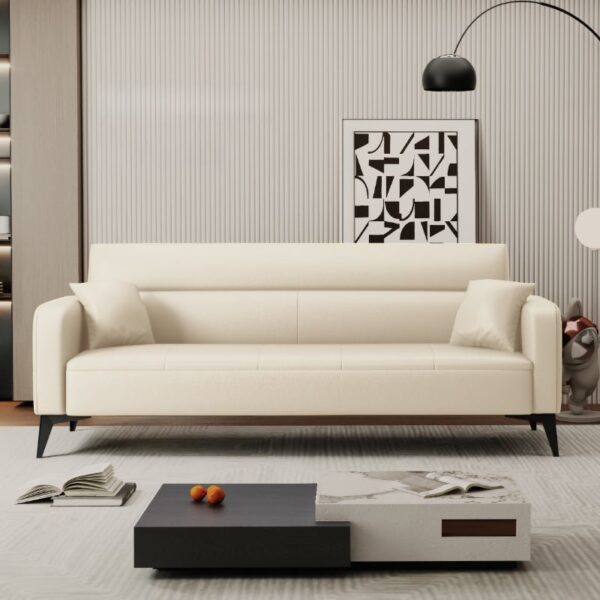 Sofa Minimalis 3 Seater Kulit Sintetis