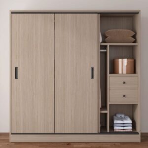 Lemari Pakaian Sliding 3 Pintu Minimalis Modern