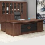 Meja Direktur Kayu Jati Minimalis Modern Mewah