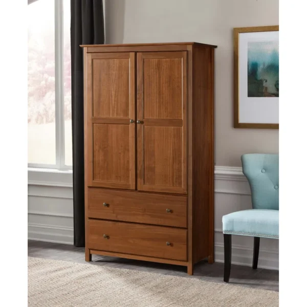 Lemari Pakaian Kayu Jati 2 Pintu Minimalis Modern