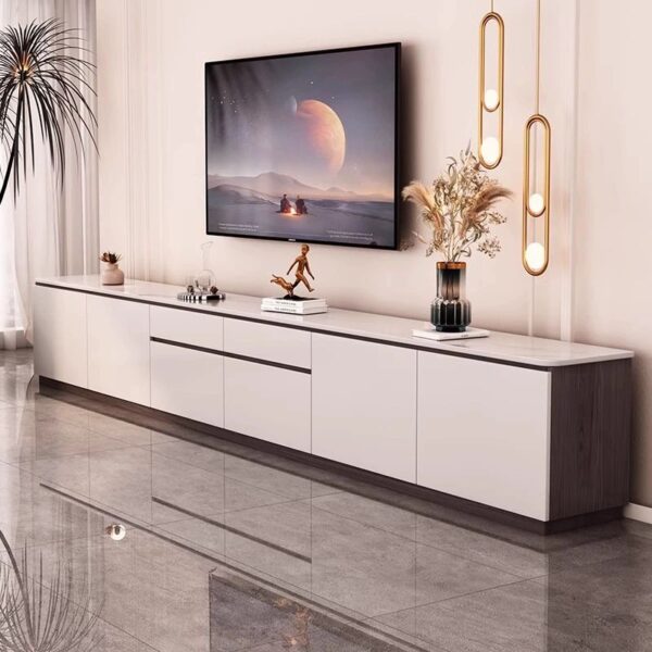 Bufet TV Minimalis HPL Desain Modern 2 Laci 6 Lemari