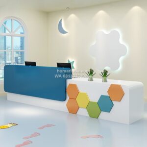 Meja Resepsionis Klinik Desain Minimalis Modern 300 cm