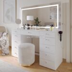 Meja Rias Minimalis Premium Orla Dengan 11 Laci Dan Lampu LED