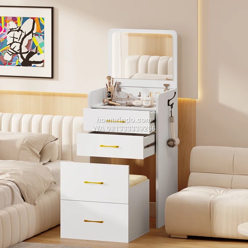 Meja Rias Multifungsi Minimalis Modern Putih