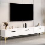 Meja TV HPL Model Sederhana 3 Laci Multifungsi
