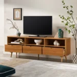 Rak TV Jati Minimalis Modern 3 Laci