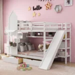 Tempat Tidur Anak Perempuan Bertingkat Warna Putih