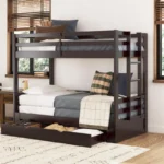 Tempat Tidur Tingkat Minimalis Kayu Jati Dengan Laci