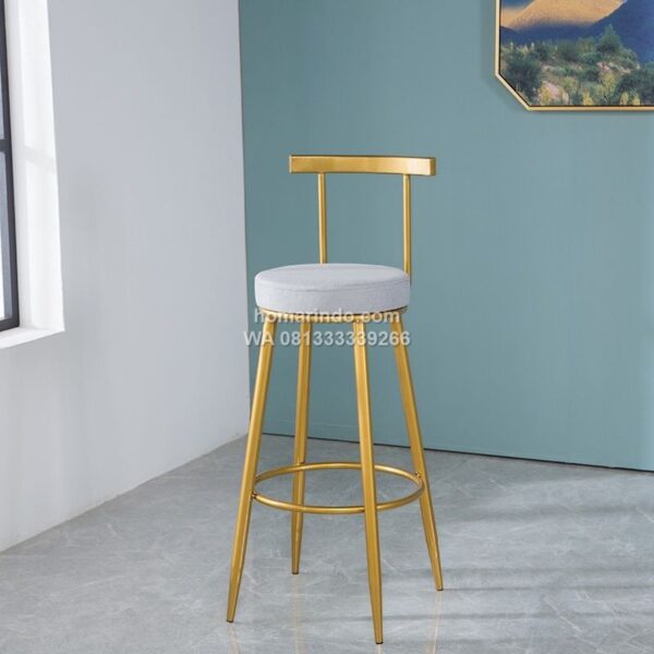 Kursi Mini Bar Besi Warna Gold