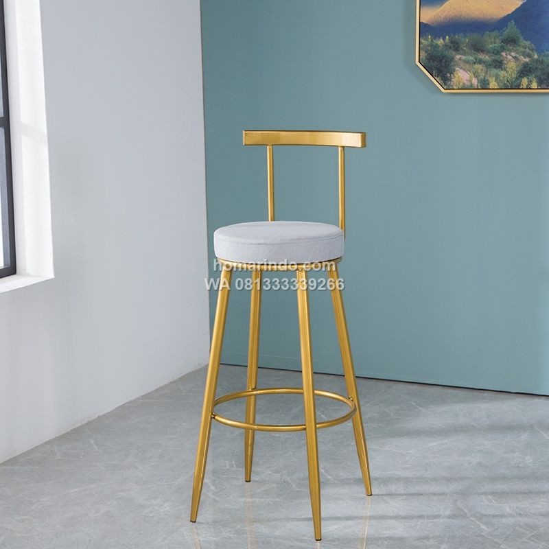 Kursi Mini Bar Besi Warna Gold
