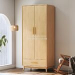 Lemari Baju Anak Kayu Jati Minimalis Modern 2 Pintu