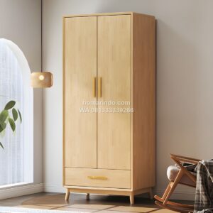 Lemari Baju Anak Kayu Jati Minimalis Modern 2 Pintu