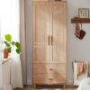 Lemari Baju Anak Kayu Jati Natural Minimalis 2 Pintu