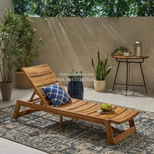 Lounger Kayu Jati Minimalis Modern Outdoor