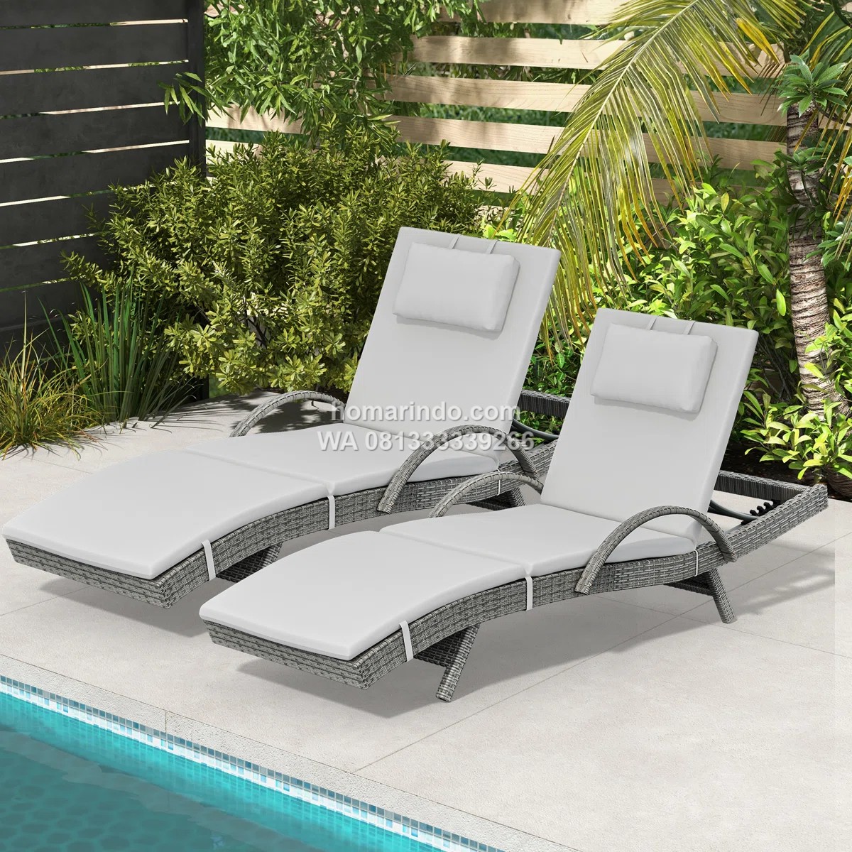 Lounger Rotan Sintetis Outdoor Amarily