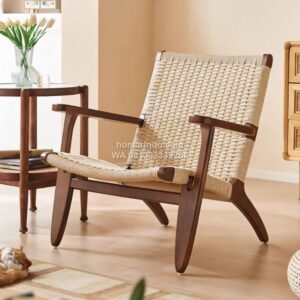 Arm Chair Kayu Jati Natural Dengan Anyaman