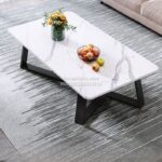 Coffee Table Meja Sofa Marmer Putih Minimalis