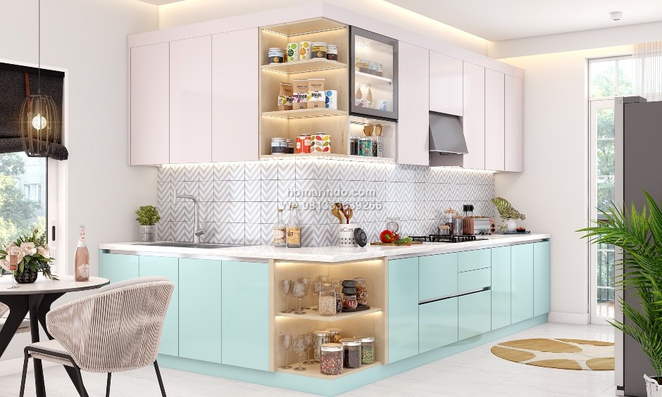 KItchen Set Dapur Bentuk L Terbaik Minimalis Modern