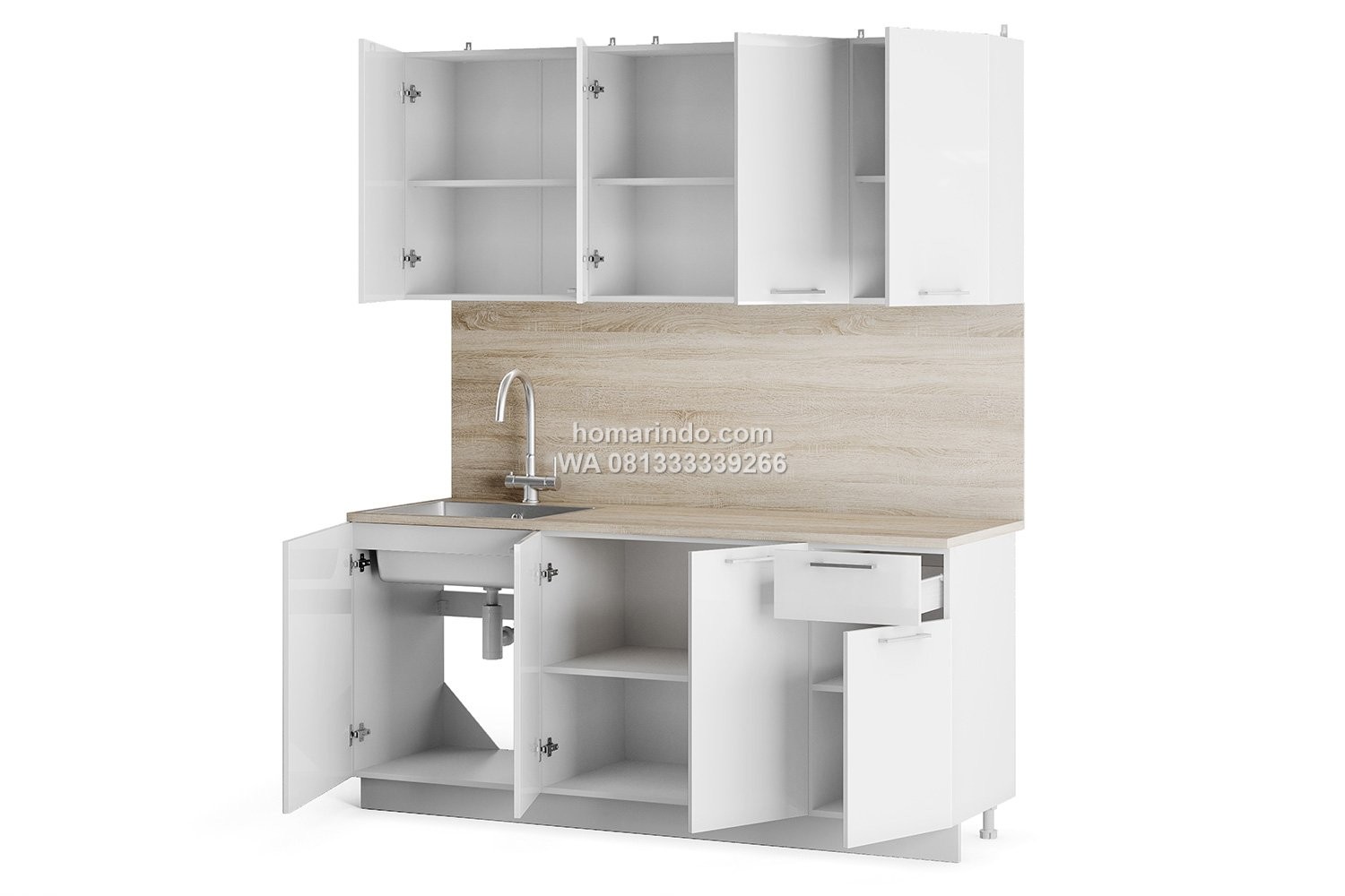 Kitchen Set Dapur City Minimalis Warna Putih 180 cm