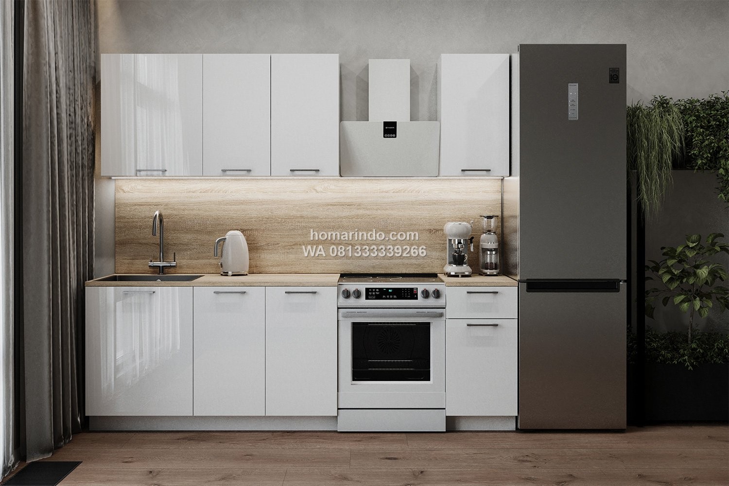 Kitchen Set Dapur City Minimalis Warna Putih 180 cm