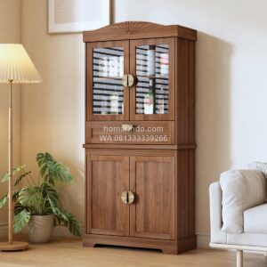 Lemari Hias Kayu Jati Klasik Modern