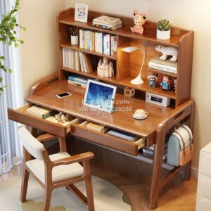 Meja Belajar Anak Minimalis Modern Kayu Jati