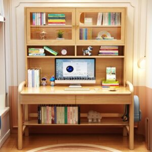 Meja Belajar Minimalis Modern Dengan Rak Buku
