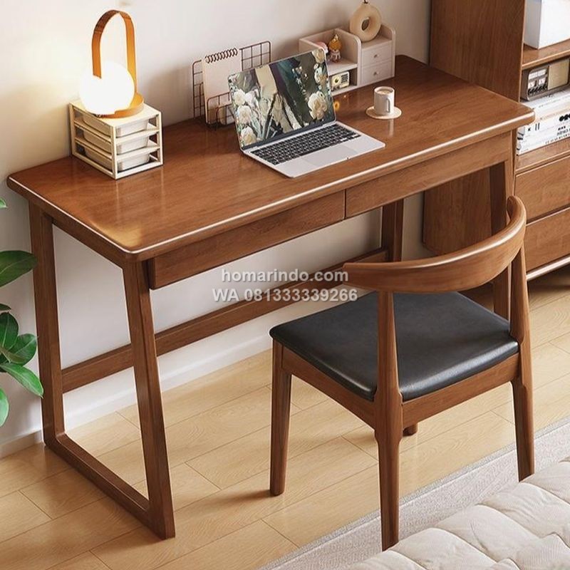 Meja Belajar Minimalis Simple Bahan Kayu Jati
