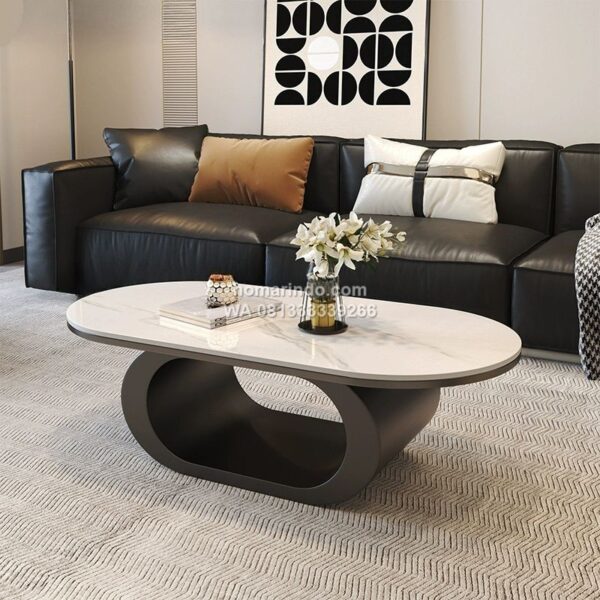 Meja Coffee Table Marmer Mewah Warna Putih