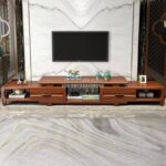 Meja TV Kayu Jati Persegi Panjang 2 Laci