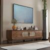 Meja TV Minimalis Kayu Jati 4 Laci Modern