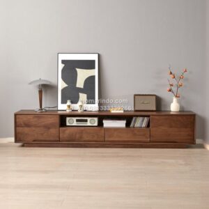 Meja TV Minimalis Kayu Jati Rion Modern