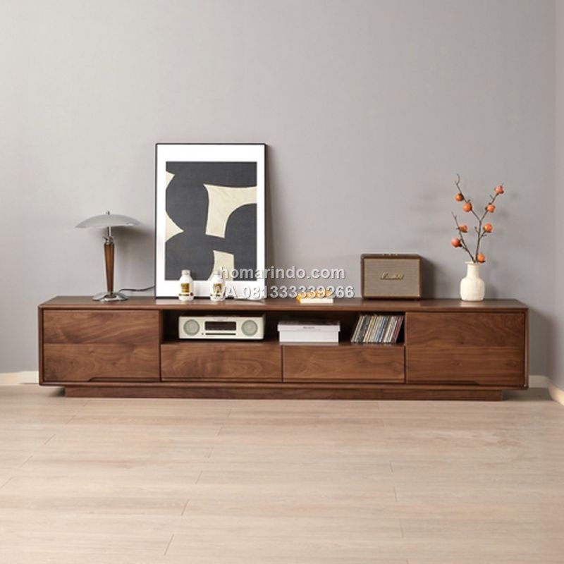 Meja TV Minimalis Kayu Jati Rion Modern