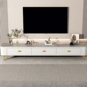 Meja TV Minimalis Panjang 3 Laci Minimalis Modern