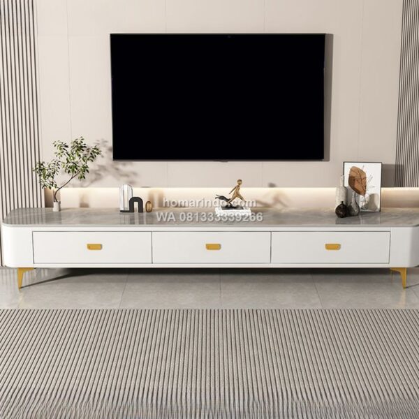 Meja TV Minimalis Panjang 3 Laci Minimalis Modern
