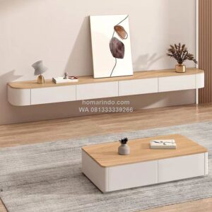 Rak TV Gantung Minimalis 2 Laci Modern