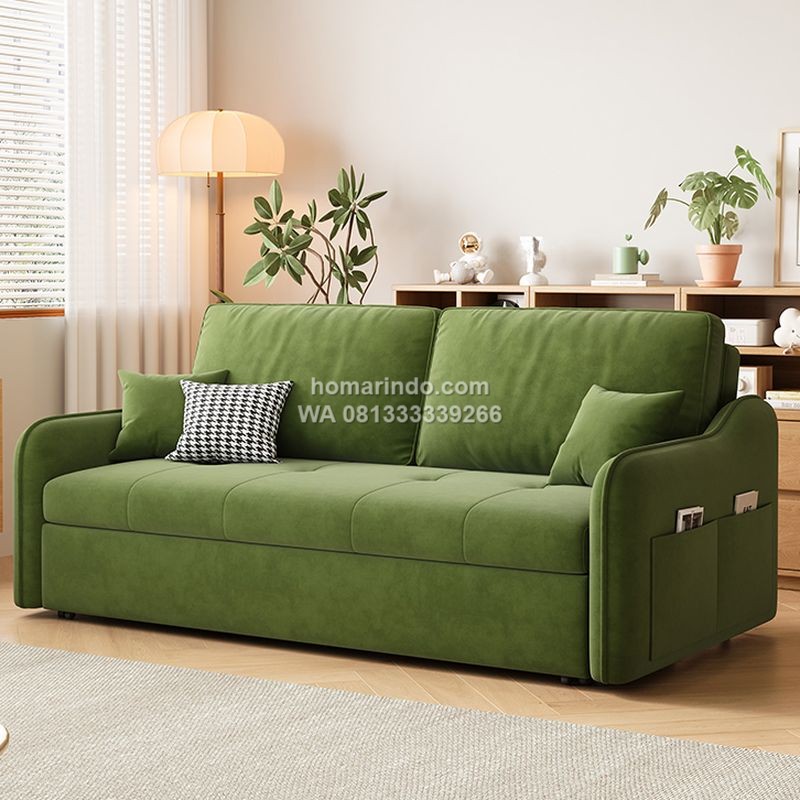 Sofa Bed Sorong Lipat Nyaman Warna Hijau