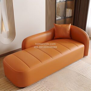 Sofa Santai Indoor Jok Kulit Sintetis Modern